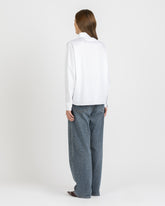 Camicia boxy fit con manica a pipistrello in puro cotone bianco - Bianco | Giemme BrandsCorporate