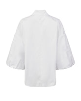 Camicia regular fit con scollo aperto e manica ampia in popeline di puro cotone bianco - Bianco | Giemme BrandsCorporate