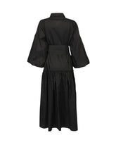 Chemisier-Over-Fit-Kleid aus schwarzem, reinem Baumwollpopeline - Schwarz | Giemme BrandsCorporate