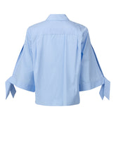 Camicia boxy fit con chiusura a zip in popeline di puro cotone azzurro - Azzurro | Giemme BrandsCorporate