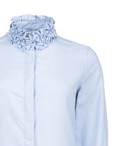 Regular fit shirt with gathered collar and cuffs in light blue pure cotton - Light blue | Giemme BrandsCorporate