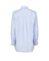 Camicia over fit in puro cotone bianco a righe sui toni dell'azzurro - Azzurro | Giemme BrandsCorporate