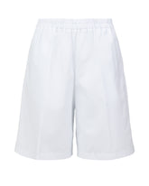 Regular-Fit Shorts aus reinem Popeline aus extrafeiner doppelt gewundener Baumwolle in Weiß mit blauen Streifen und Pailletten - Hellblau | Giemme BrandsCorporate