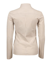 Camicia regular fit in esclusivo tessuto high performance Skinlike bianco a righe marroni - Marrone | Giemme BrandsCorporate