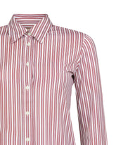 Camicia slim fit in tessuto high performance Skinlike bianco con esclusiva stampa a righe bordeaux - Bordeaux | Giemme BrandsCorporate