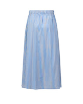 Gonna midi regular fit in puro cotone azzurro a righe blu e bianche - Blu | Giemme BrandsCorporate