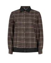Regular fit shirt in pure cotton with brown check pattern - Brown | Giemme BrandsCorporate