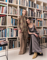 Wide-leg trousers in hazelnut stretch cotton twill - Hazelnut | Giemme BrandsCorporate