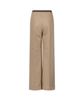 Wide-leg trousers in hazelnut stretch cotton twill - Hazelnut | Giemme BrandsCorporate
