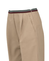 Wide-leg trousers in hazelnut stretch cotton twill - Hazelnut | Giemme BrandsCorporate