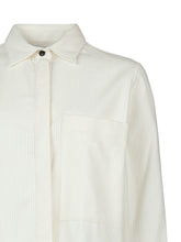 Boxy fit shirt in pure white cotton corduroy - White | Giemme BrandsCorporate