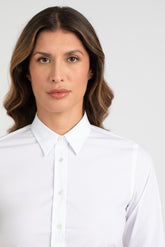 Camicia in esclusivo popeline di cotone stretch bianco - Bianco | Giemme BrandsCorporate