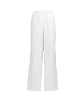 Pantaloni regular fit in puro lino tinto capo bianco - Bianco | Giemme BrandsCorporate