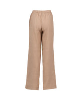 Pantaloni regular fit in puro lino tinto capo marrone - Beige | Giemme BrandsCorporate