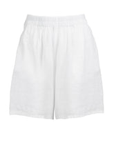Regular fit shorts in pure white garment dyed linen - Complete the Look | Giemme BrandsCorporate