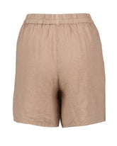 Shorts regular fit in puro lino marrone tinto capo - Beige | Giemme BrandsCorporate