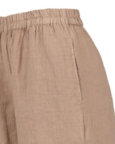 Shorts regular fit in puro lino marrone tinto capo - Beige | Giemme BrandsCorporate