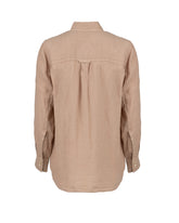 Camicia over fit in puro lino tinto capo marrone - Beige | Giemme BrandsCorporate