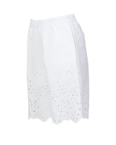 Shorts regular fit con elastico in vita in cotone Sangallo elasticizzato bianco - Bianco | Giemme BrandsCorporate