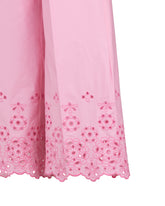 Pantaloni lunghi regular fit in cotone Sangallo elasticizzato rosa - Rosa | Giemme BrandsCorporate