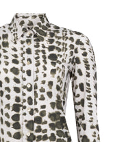 Camicia slim fit in tessuto high performance Skinlike con esclusiva fantasia sui toni del verde - Verde | Giemme BrandsCorporate