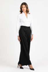 White stretch cotton satin shirt - White | Giemme BrandsCorporate