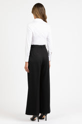 White stretch cotton satin shirt - White | Giemme BrandsCorporate