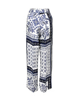 Regular-Fit-Hose aus Twill aus reiner Seide mit exklusivem Blumenprint in Blau - Blau | Giemme BrandsCorporate