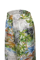 Pantaloni regular fit in pura seta con esclusiva stampa sui toni dell'azzurro - Blu | Giemme BrandsCorporate