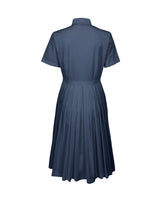 Midi-Chemisier-Regular-Fit-Kleid aus elastischer Baumwolle in Blau - Blau | Giemme BrandsCorporate