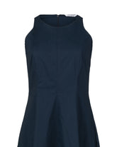 Abito smanicato con scollo americano in esclusivo popeline di cotone blu - Blu | Giemme BrandsCorporate