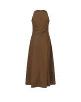 Abito slim fit smanicato con scollo americano in popeline di cotone in esclusiva colorazione marrone - Marrone | Giemme BrandsCorporate