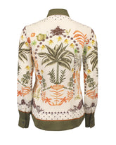 Slim-Fit-Hemd aus Viskose und Seide mit exklusivem Schalprint in Grüntönen - Grün | Giemme BrandsCorporate