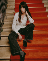 Slim fit shirt with ruffles in white stretch silk - Woman collection | Giemme BrandsCorporate