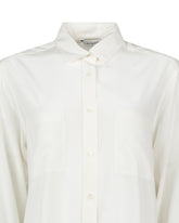 Over-Fit-Hemd mit aufgesetzten Taschen aus weißer elastischer Seide - Weiß | Giemme BrandsCorporate