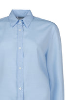 Over fit shirt in pure light blue tencel - Light blue | Giemme BrandsCorporate
