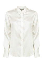 Camicia in raso di seta stretch bianca - Bianco | Giemme BrandsCorporate