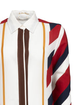 Boxy-Fit-Hemd aus reiner Seide mit exklusivem geometrischem Muster in Bordeaux-Tönen, elegant und raffiniert, perfekt für einen stilvollen und modernen Look - Bordeaux | Giemme BrandsCorporate