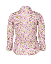 Slim-fit shirt with a V-neckline, made from high-performance Skinlike fabric featuring an exclusive print in shades of pink - Pink | Giemme BrandsCorporate