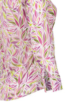 Slim-fit shirt with a V-neckline, made from high-performance Skinlike fabric featuring an exclusive print in shades of pink - Pink | Giemme BrandsCorporate