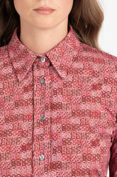 High performance Skinlike fabric shirt in exclusive burgundy print - Burgundy | Giemme BrandsCorporate