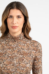 Dolcevita in tessuto high performance Skinlike in esclusiva stampa sui toni del beige - Beige | Giemme BrandsCorporate