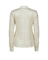 Camicia slim fit realizzata con paillettes bianche e dettagli a contrasto - Bianco | Giemme BrandsCorporate