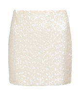 Lined white sequin mini skirt - White | Giemme BrandsCorporate