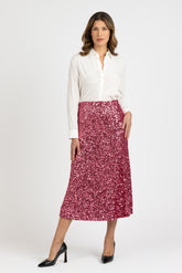 Gonna longuette con paillettes fuxia - Fuxia | Giemme BrandsCorporate