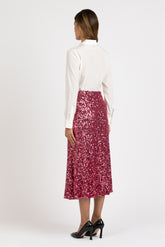 Gonna longuette con paillettes fuxia - Fuxia | Giemme BrandsCorporate