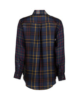 Camicia regular fit con tasche, colletto e maniche a contrasto in pura seta con un'esclusivo motivo blu a quadri - Blu | Giemme BrandsCorporate