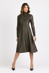 Abito midi a collo alto in jersey stretch nero con glitter - Nero | Giemme BrandsCorporate