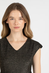 Abito a tubino in jersey stretch nero con glitter - Nero | Giemme BrandsCorporate