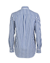 Over-fit Hemd aus High-Performance Skinlike-Stoff in weißen und blauen Streifen - Blau | Giemme BrandsCorporate